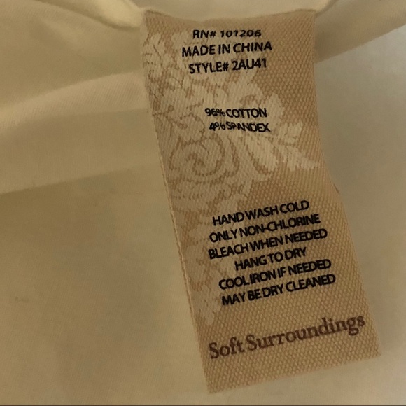 Soft Surroundings Wrap Button Down Collared Shirt Top XS White New - Picture 8 of 8